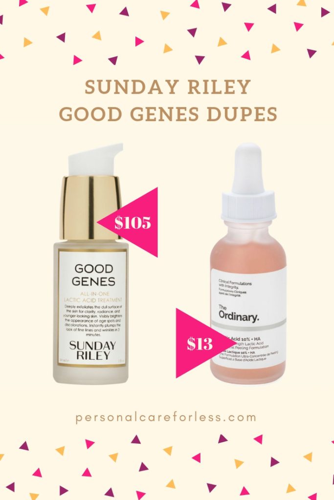 sunday riley good genes dupes pinterest graphic